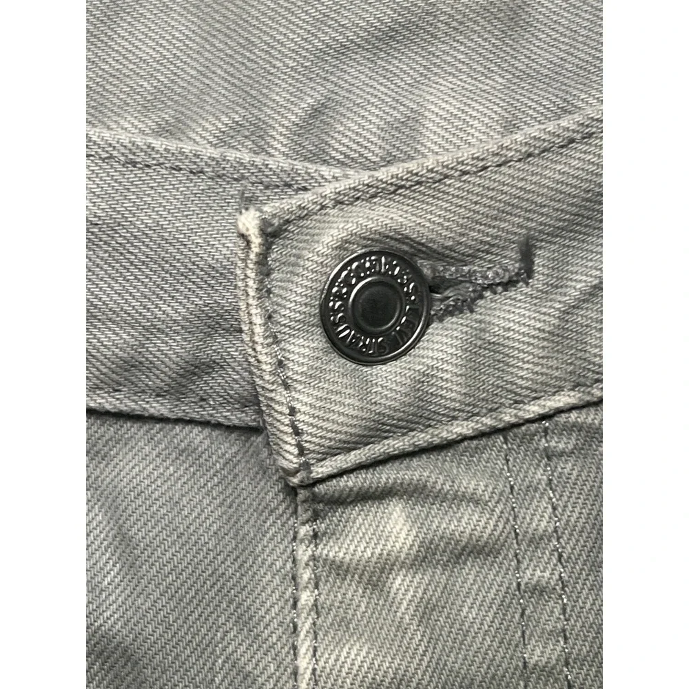 Levis 550' Jeans Mens 42x30 Gray Denim Relaxed Fit Black Tab 90s Made USA